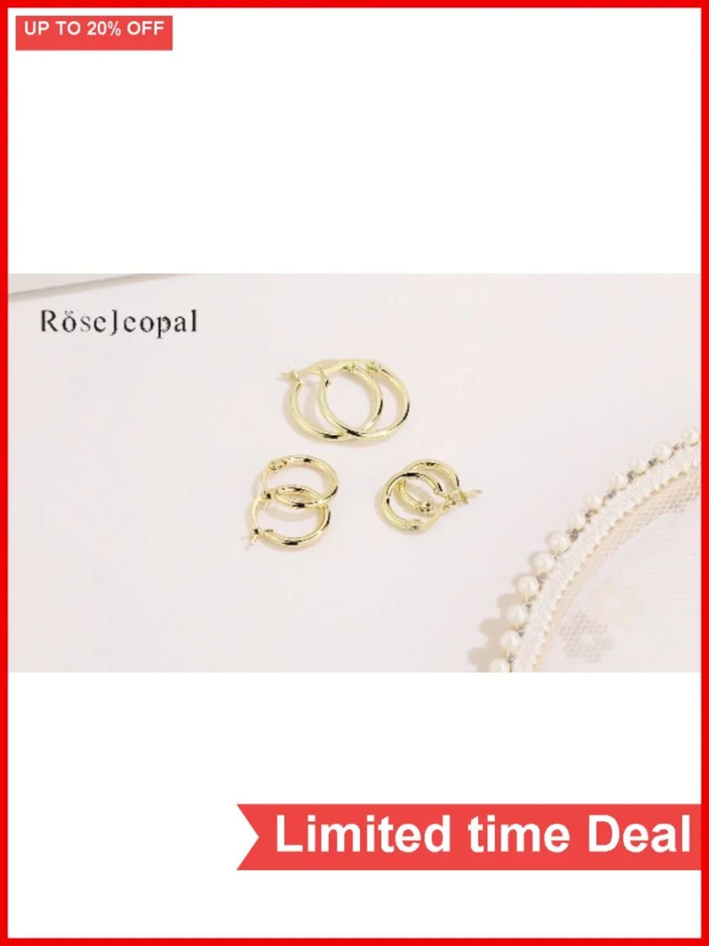 3 Pairs Small Gold Hoop Earrings Set 925 Sterling Silver 14K Gold Plated